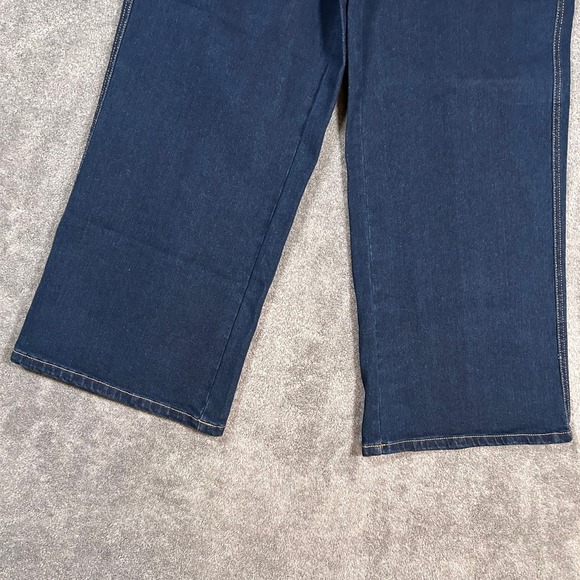 Michael Kors Denim Jeans Carmen Crop Wide Leg Blue Dark Wash Women's 16 NWT $110 - Picture 4 of 9